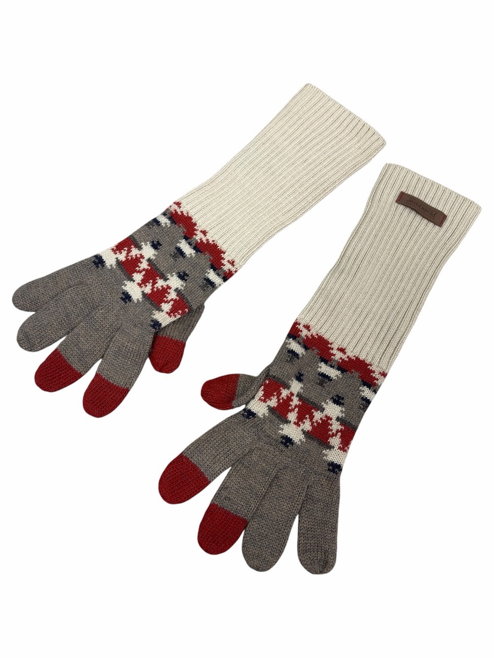 Pendleton Wool Knit Print Long Gloves